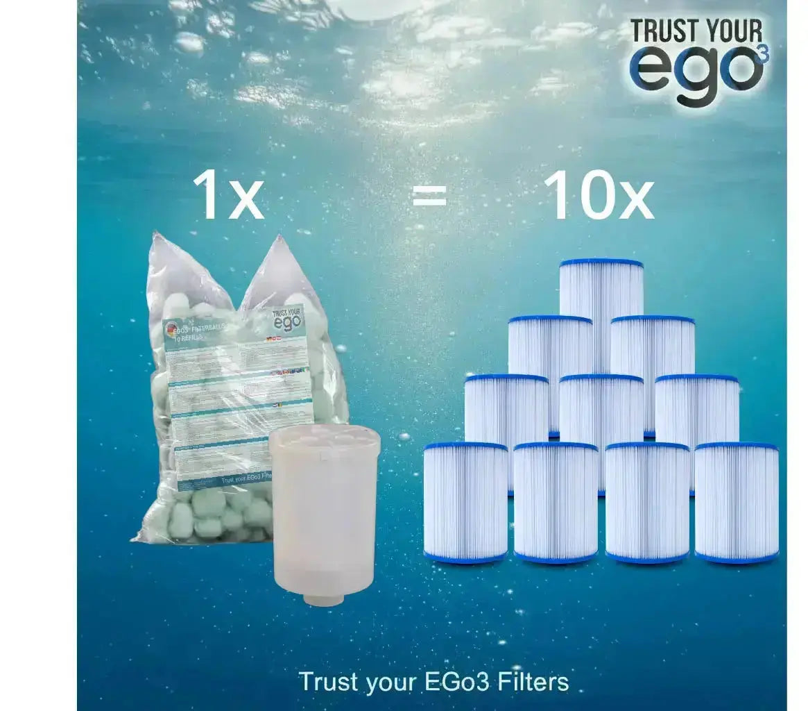 Set 1LW - 1 1/2" (approx. 46mm) FINE Thread LOW Filter for certain Wellis models including 10 filter ball fillings