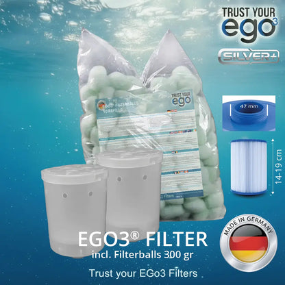 Set 1LW - 1 1/2" (approx. 46mm) FINE Thread LOW Filter for certain Wellis models including 10 filter ball fillings