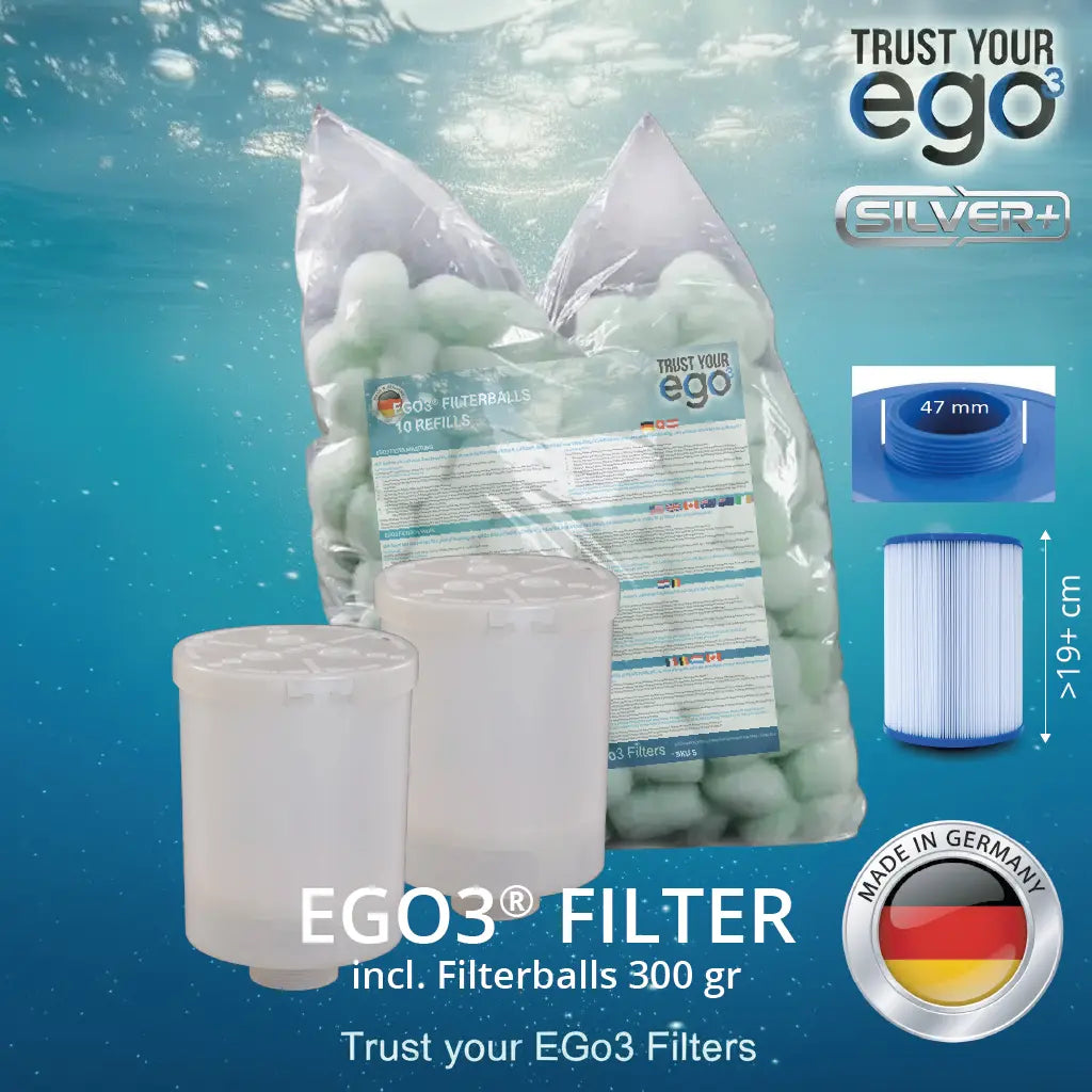 Set 1 - 1 1/2" (approx. 46mm) FINE Thread Filter for Hotspring Spas and others - including 10 filter ball fillings