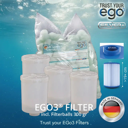 Set 1 - 1 1/2" (approx. 46mm) FINE Thread Filter for Hotspring Spas and others - including 10 filter ball fillings