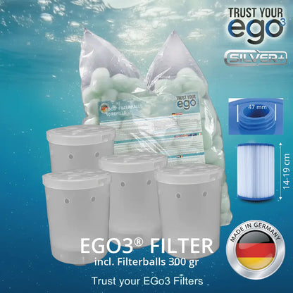 Set 2S LW - Bayonet for low filters – Bayonet closure approx. 46mm including 10 filter ball fillings